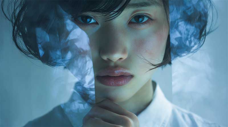 ホメオパシー インナーチャイルド こちらを見ている女性の心象風景のような写真