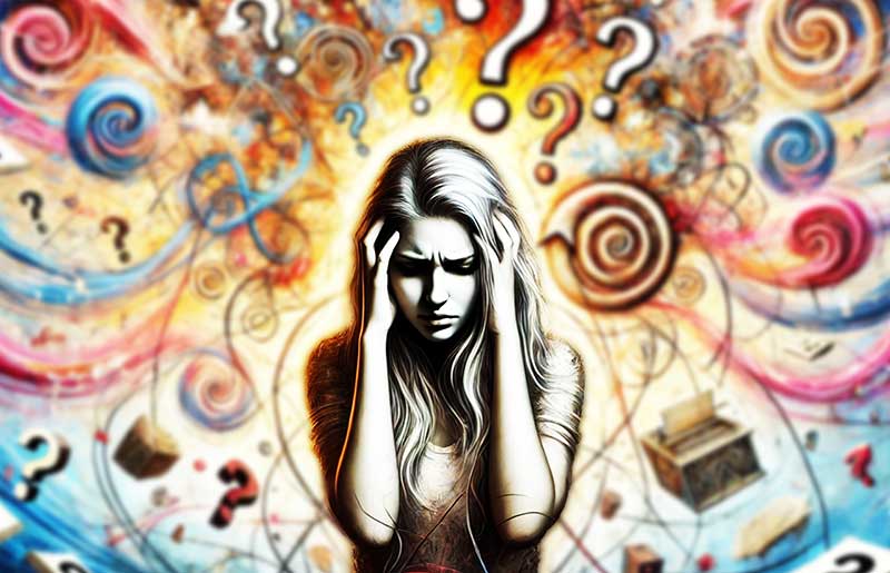 ホメオパシー、副作用、混、好転反応 混乱する女性