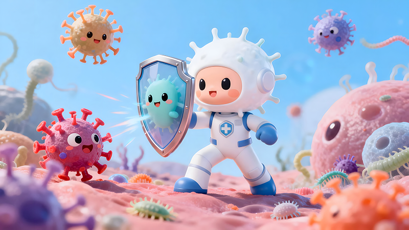 免疫がたたかっているモデル